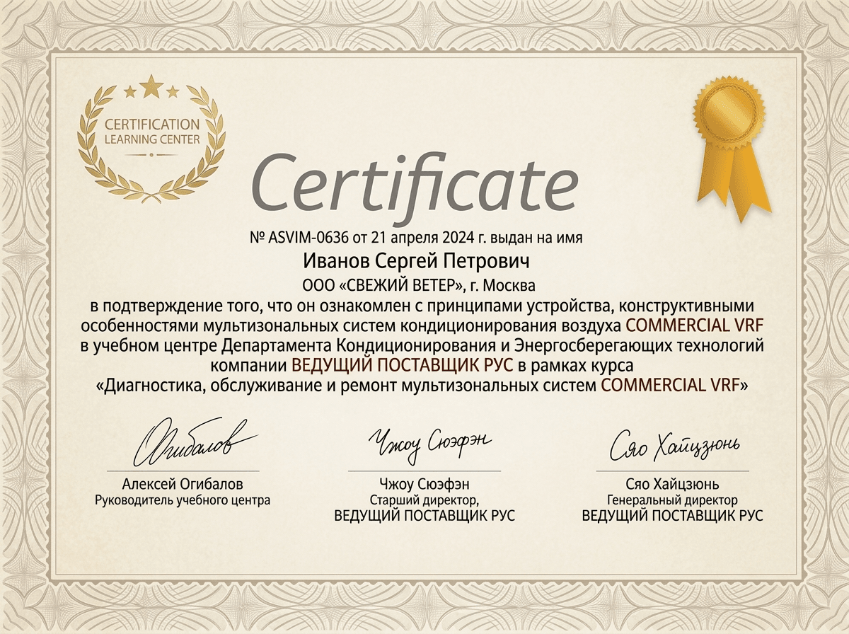 Сертификат авторизации NEC